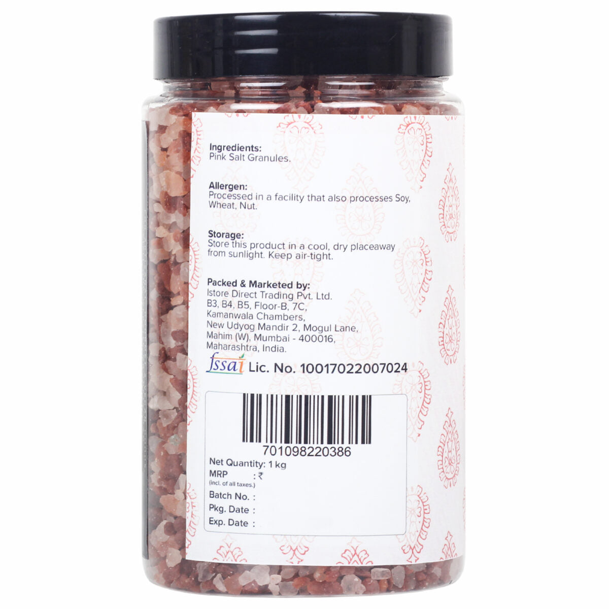 Urban Platter Pink Himalayan Rock Salt Granules, 1kg