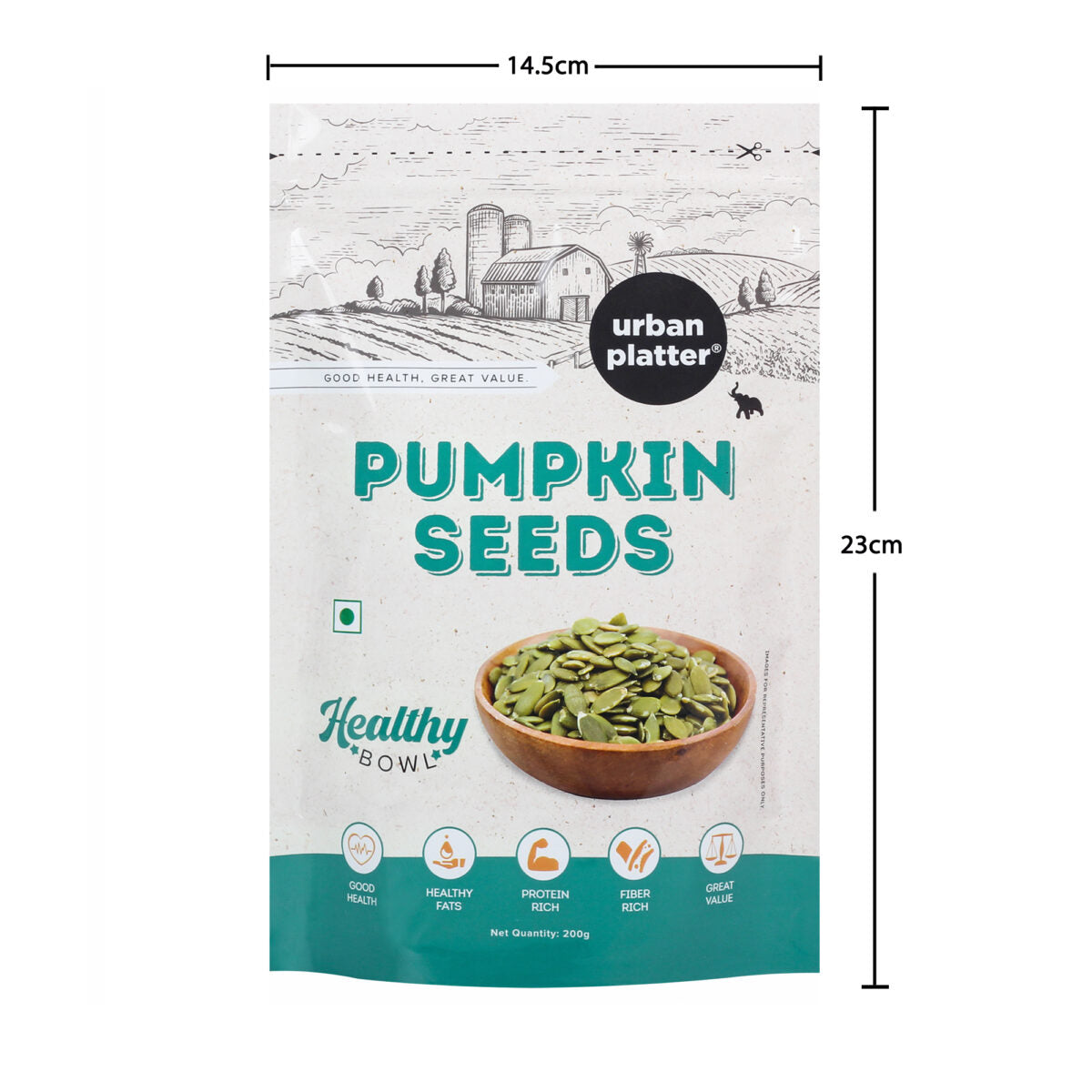 Urban Platter Healthy Bowl Raw Pumpkin Seeds, 200g