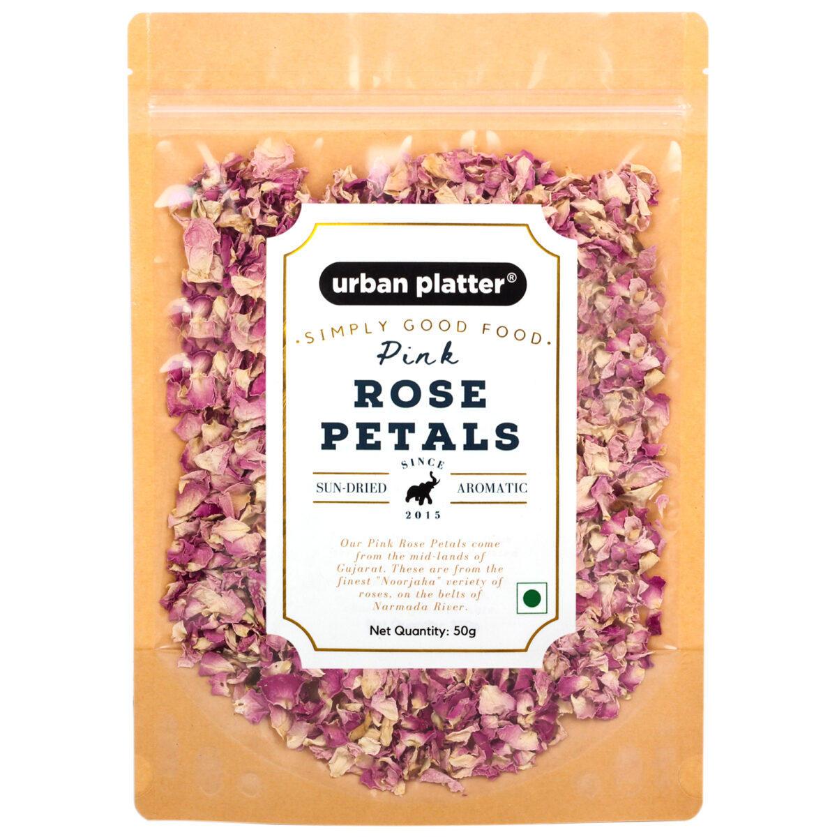 Urban Platter Dried Pink Rose Petals, 50g [Edible Flower Petals]