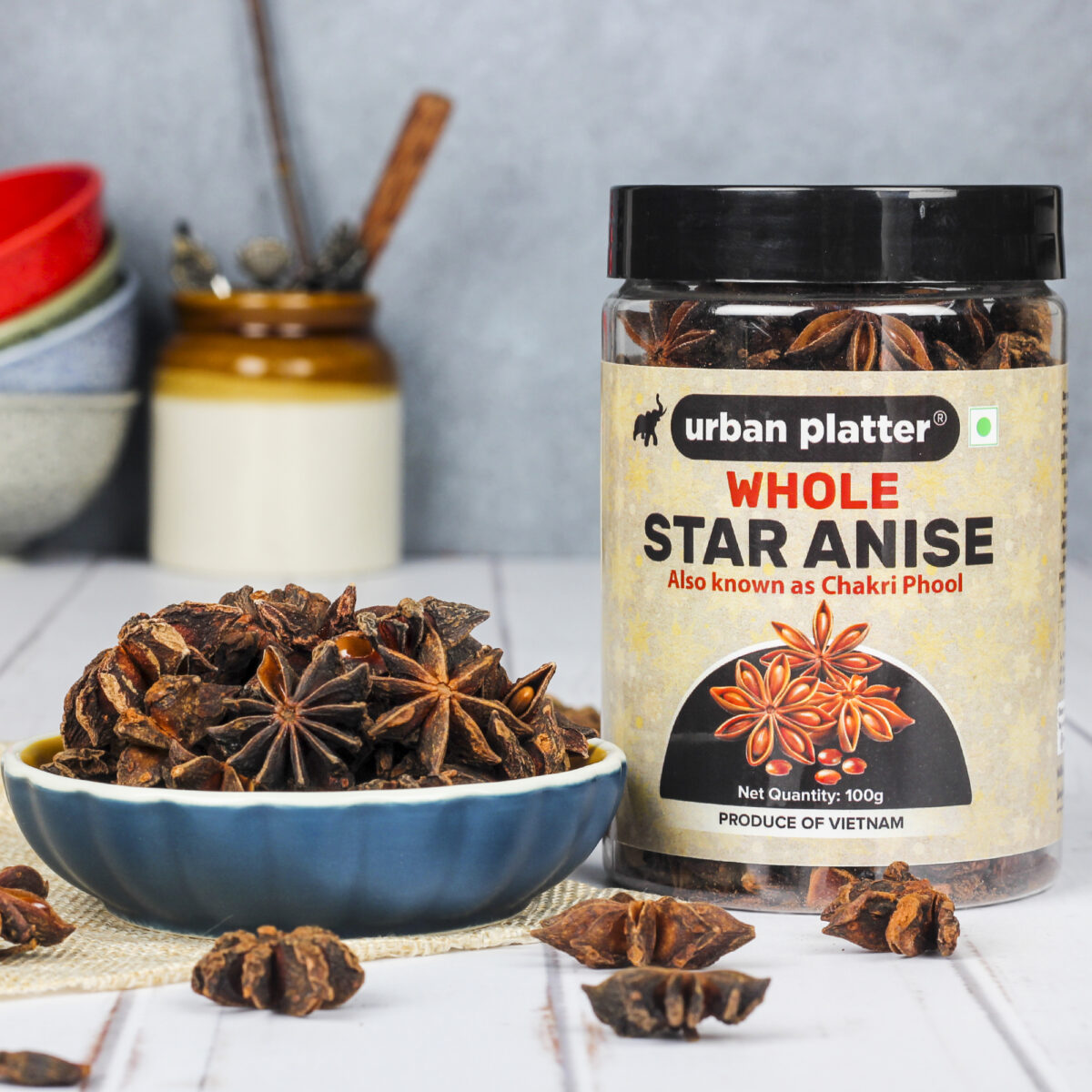 Urban Platter Asian Star Anise (Chakri Phool), 100g (Premium Quality, Highly Aromatic, Imported from Vietnam)