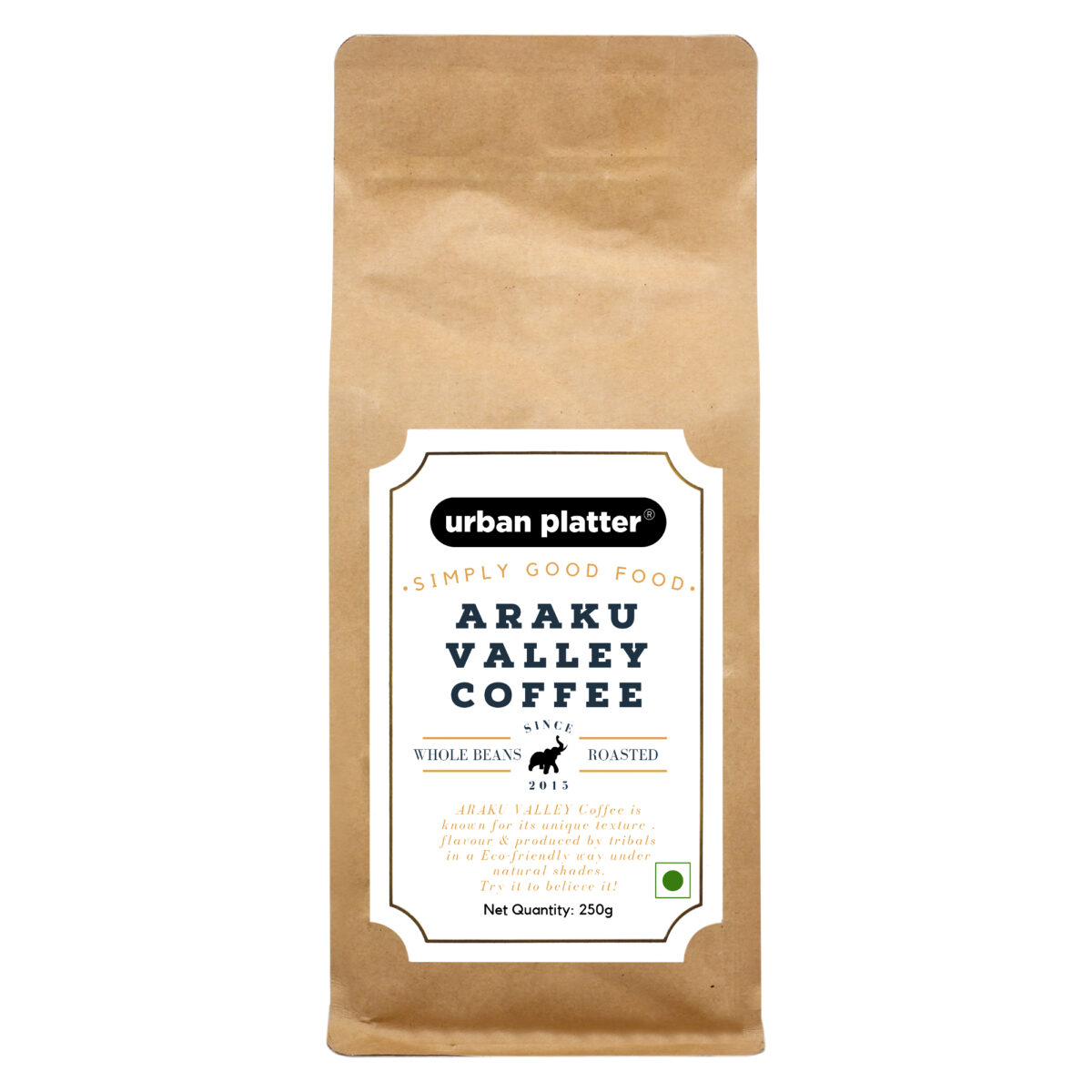Urban Platter Roasted Araku Valley Coffee Beans, 250g
