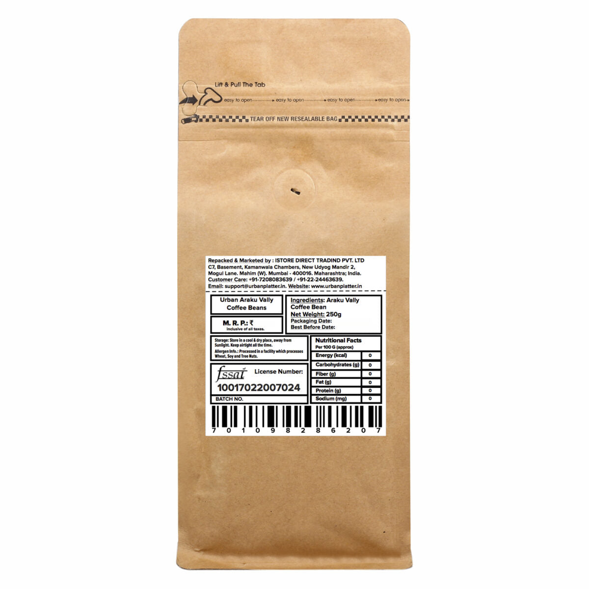Urban Platter Roasted Araku Valley Coffee Beans, 250g