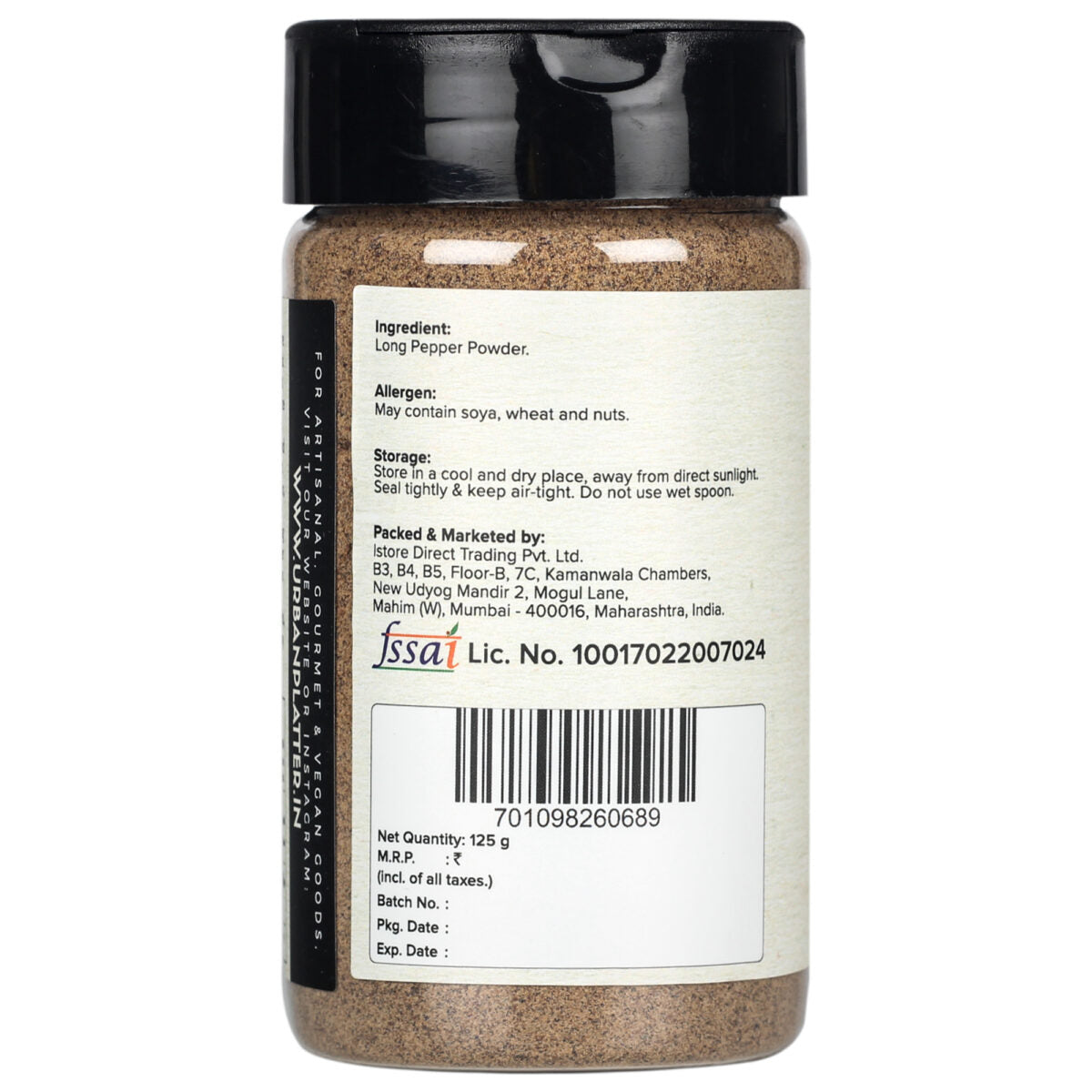 Urban Platter Long Pepper (Pippali) Powder, 125g
