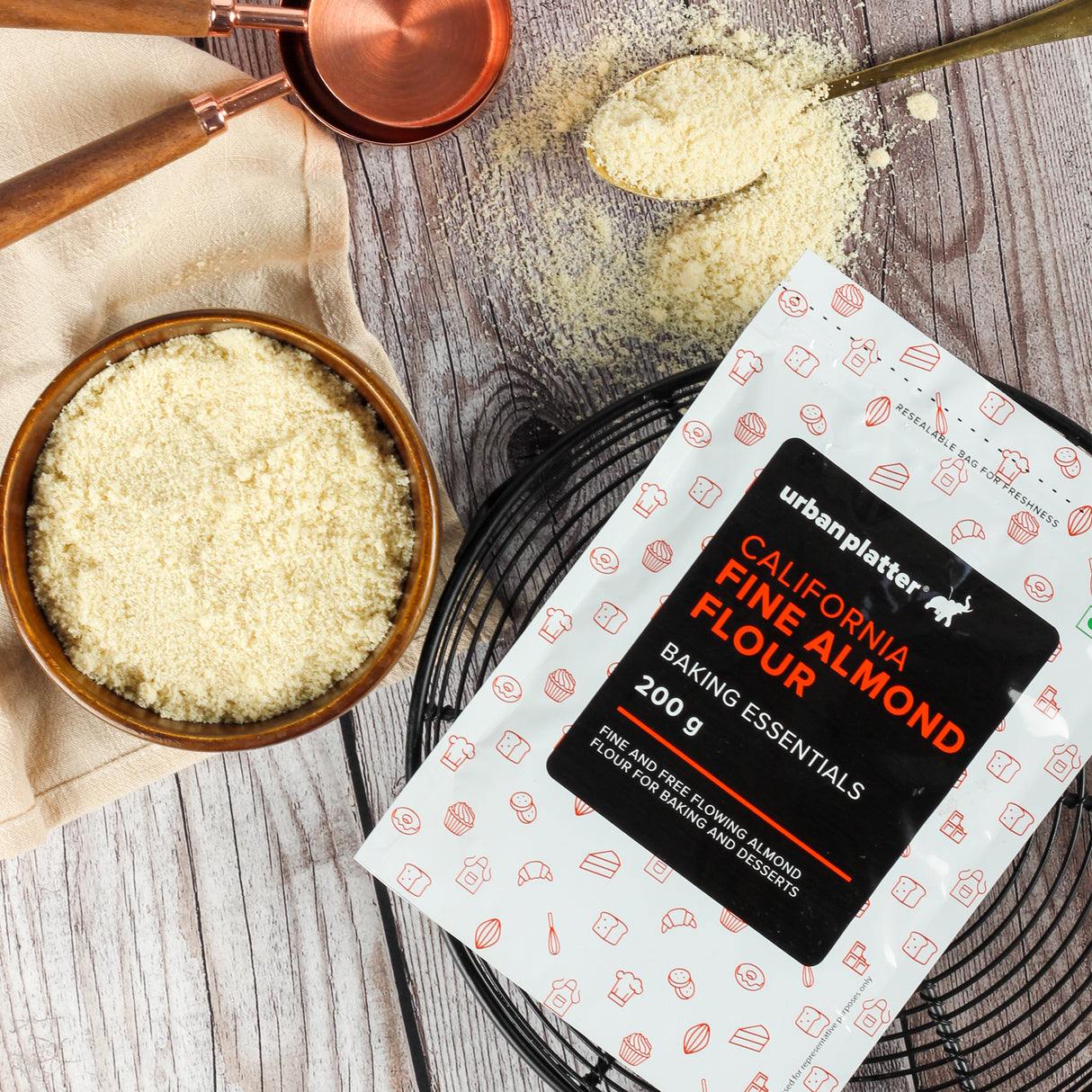 Urban Platter Fine Almond Flour, (Naturally Gluten-Free | Blanched & Finely Milled | Low-Carb | Ideal for Baking & Keto Recipes)