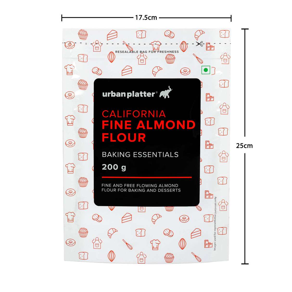 Urban Platter Fine Almond Flour, (Naturally Gluten-Free | Blanched & Finely Milled | Low-Carb | Ideal for Baking & Keto Recipes)