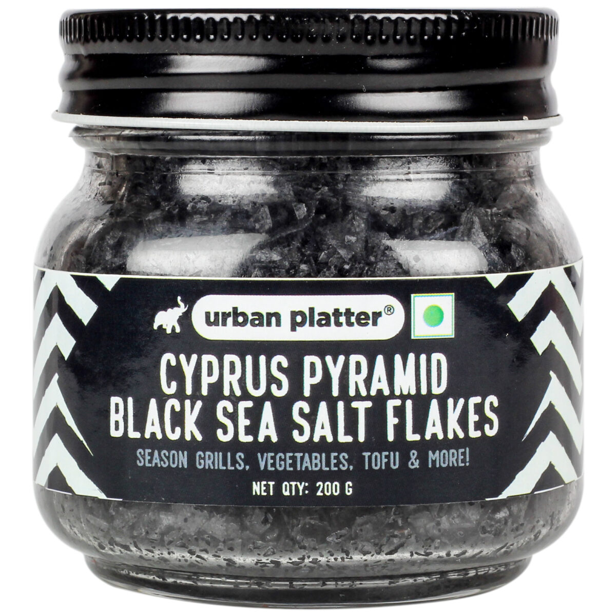 Urban Platter Cyprus Black Pyramid Sea Salt Flakes, 200g