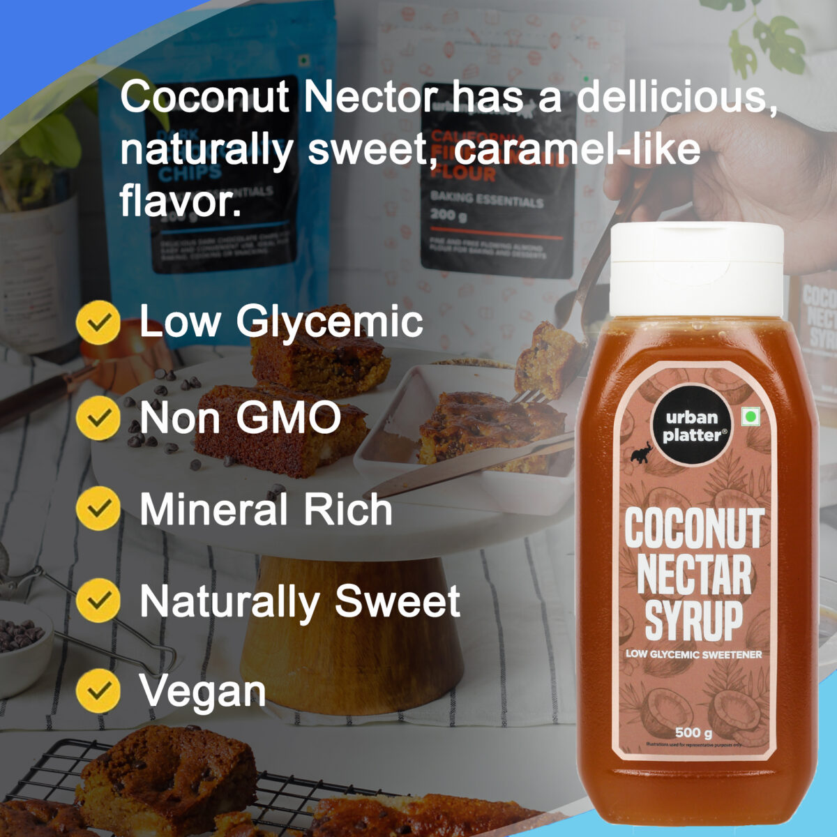 Urban Platter Coconut Nectar Syrup, 500g [Gluten-free, Low-GI Sweetener]