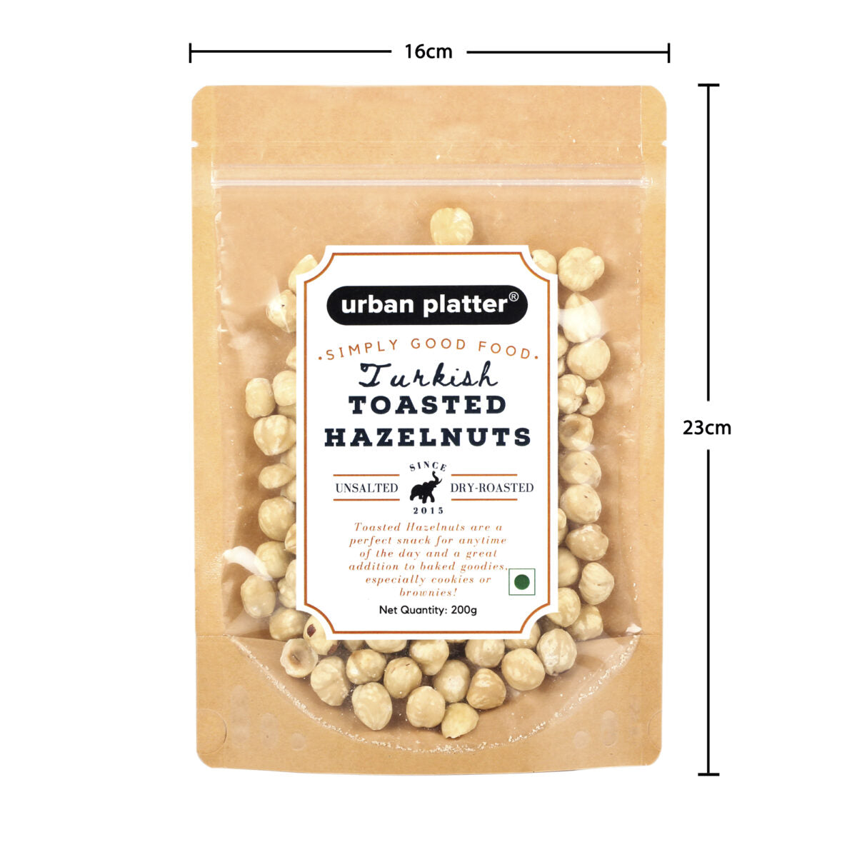 Urban Platter Toasted Unsalted Turkish Hazelnuts, 200g