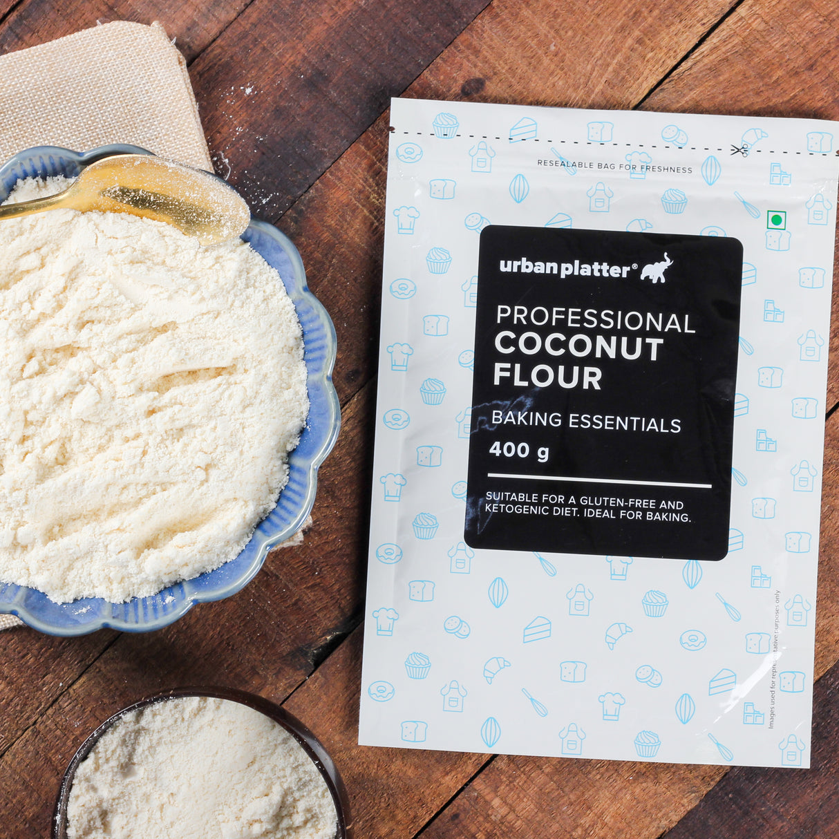 Urban Platter Coconut Flour, 400g [Made with Coconuts from Tamil Nadu, Naturally Gluten-free, Fiber-rich, Paleo friendly, Perfect for baking, making cookies]