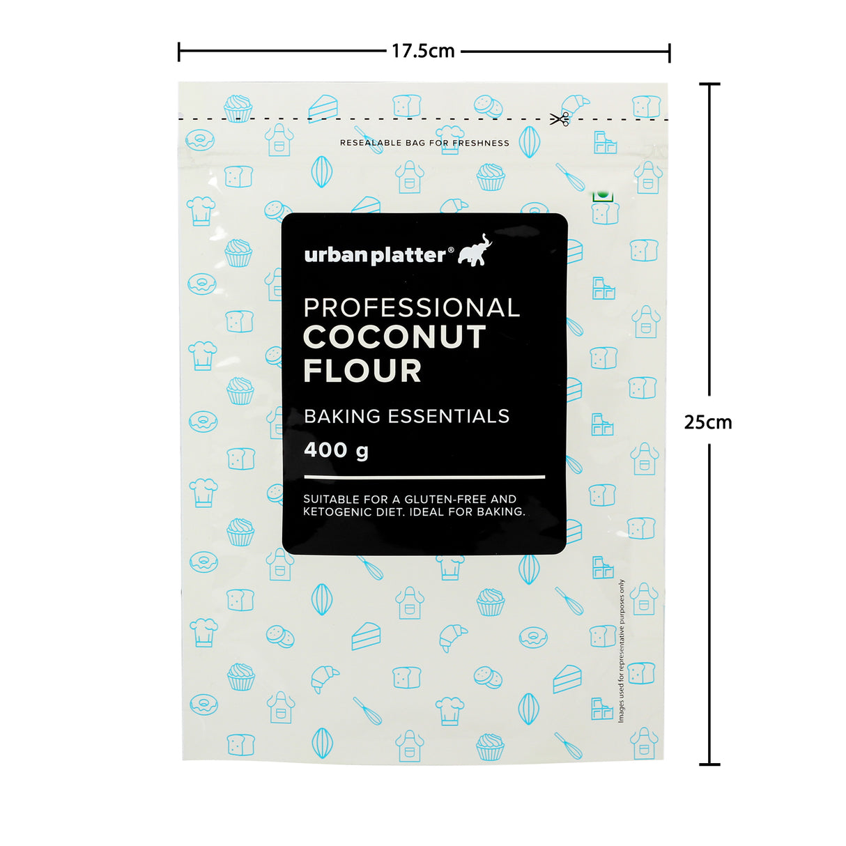 Urban Platter Coconut Flour, 400g [Made with Coconuts from Tamil Nadu, Naturally Gluten-free, Fiber-rich, Paleo friendly, Perfect for baking, making cookies]