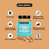 Urban Platter Natural Creamy Peanut Butter, 1kg / 35.2oz [Unsweetened, No Added Oil]