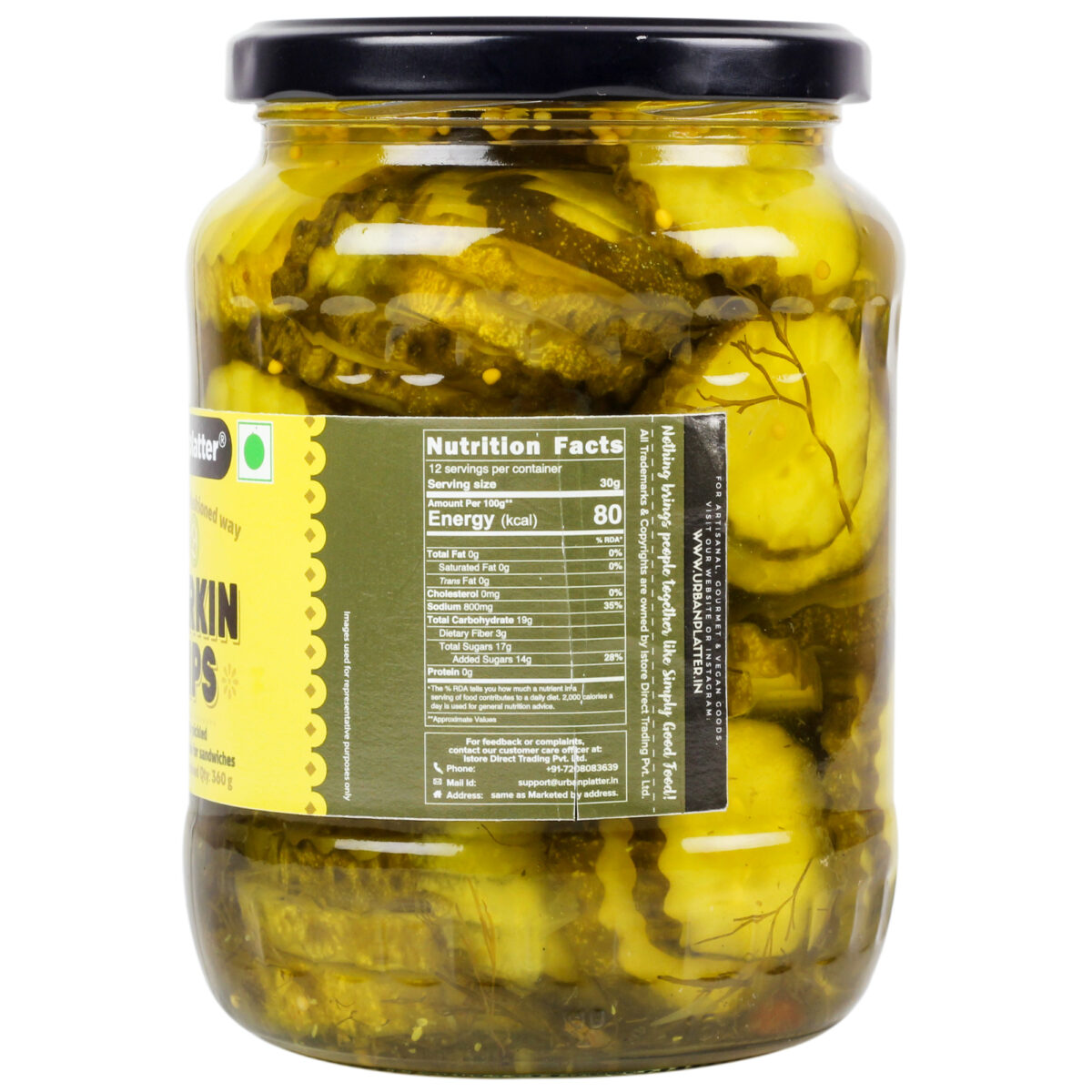 Urban Platter Gherkin Chips, 680g [ Tangy & Sweet. Perfect Topping for Burgers & Sandwiches ]