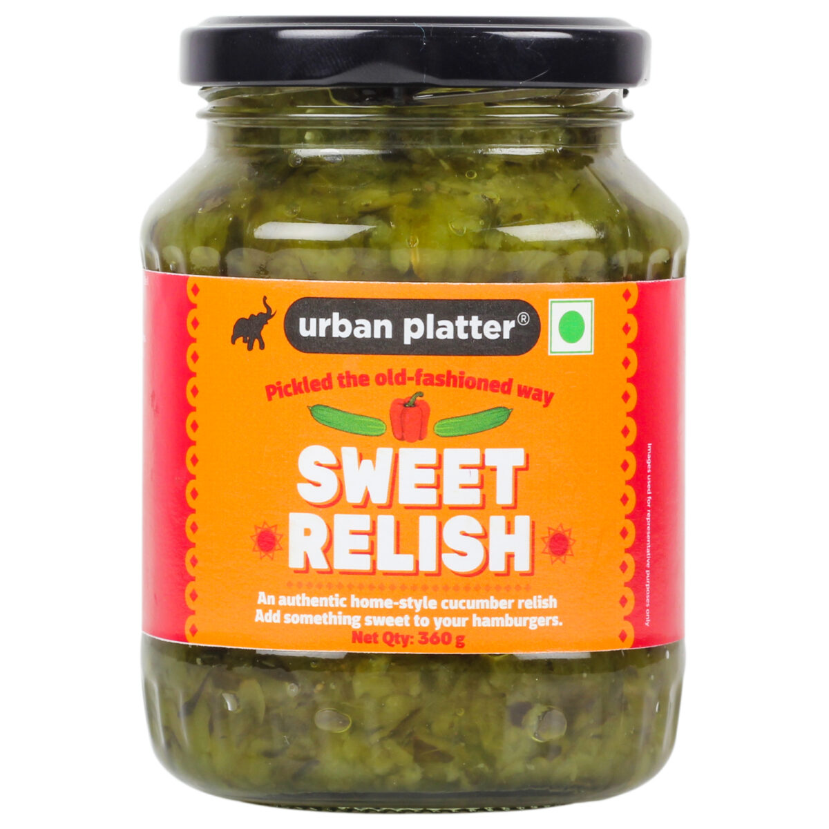 Urban Platter Sweet Relish, 360g [ Tart, Sweet & Salty Topping for Hot Dogs & Sandwiches]