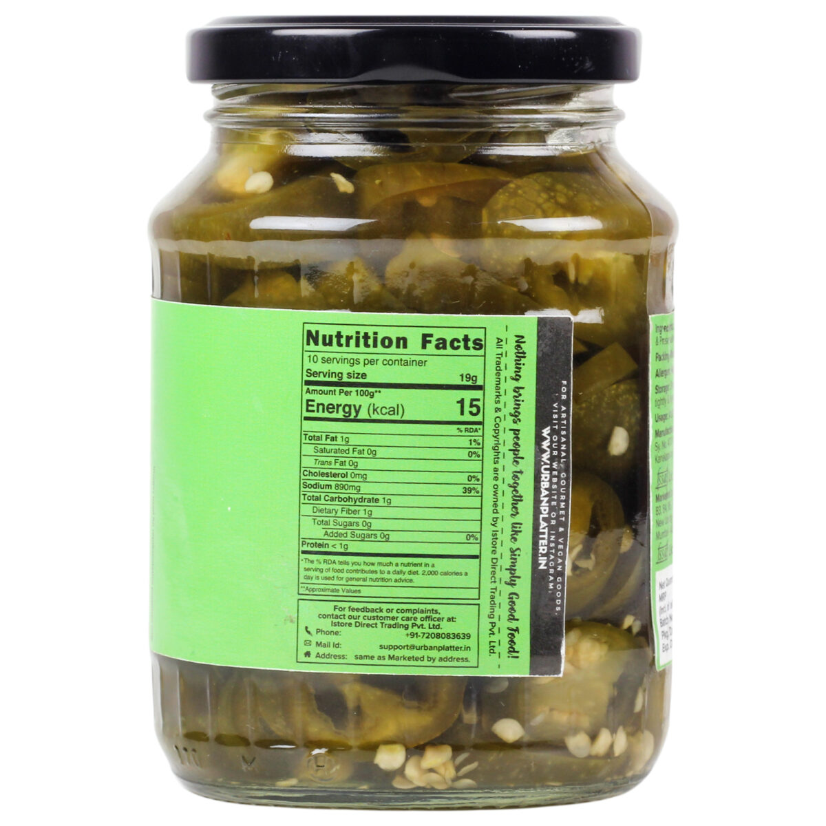 Urban Platter Sliced Jalapenos, 340g [ Tangy & Spicy, Great Topping for Pizza, Tacos, Nachos]