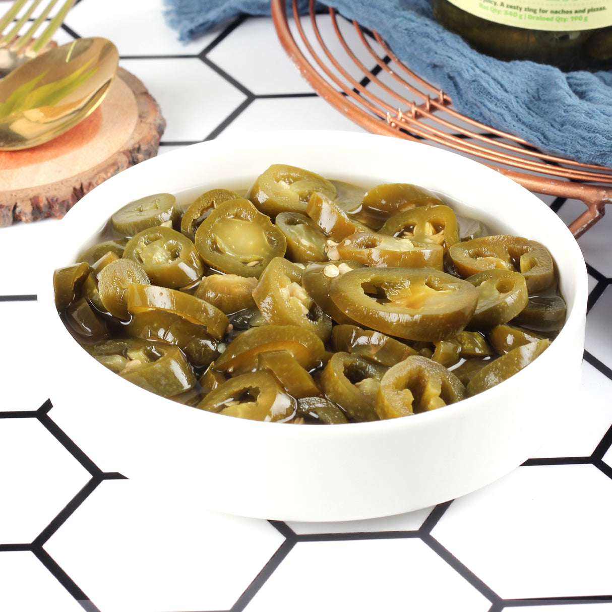 Urban Platter Sliced Jalapenos, 340g [ Tangy & Spicy, Great Topping for Pizza, Tacos, Nachos]