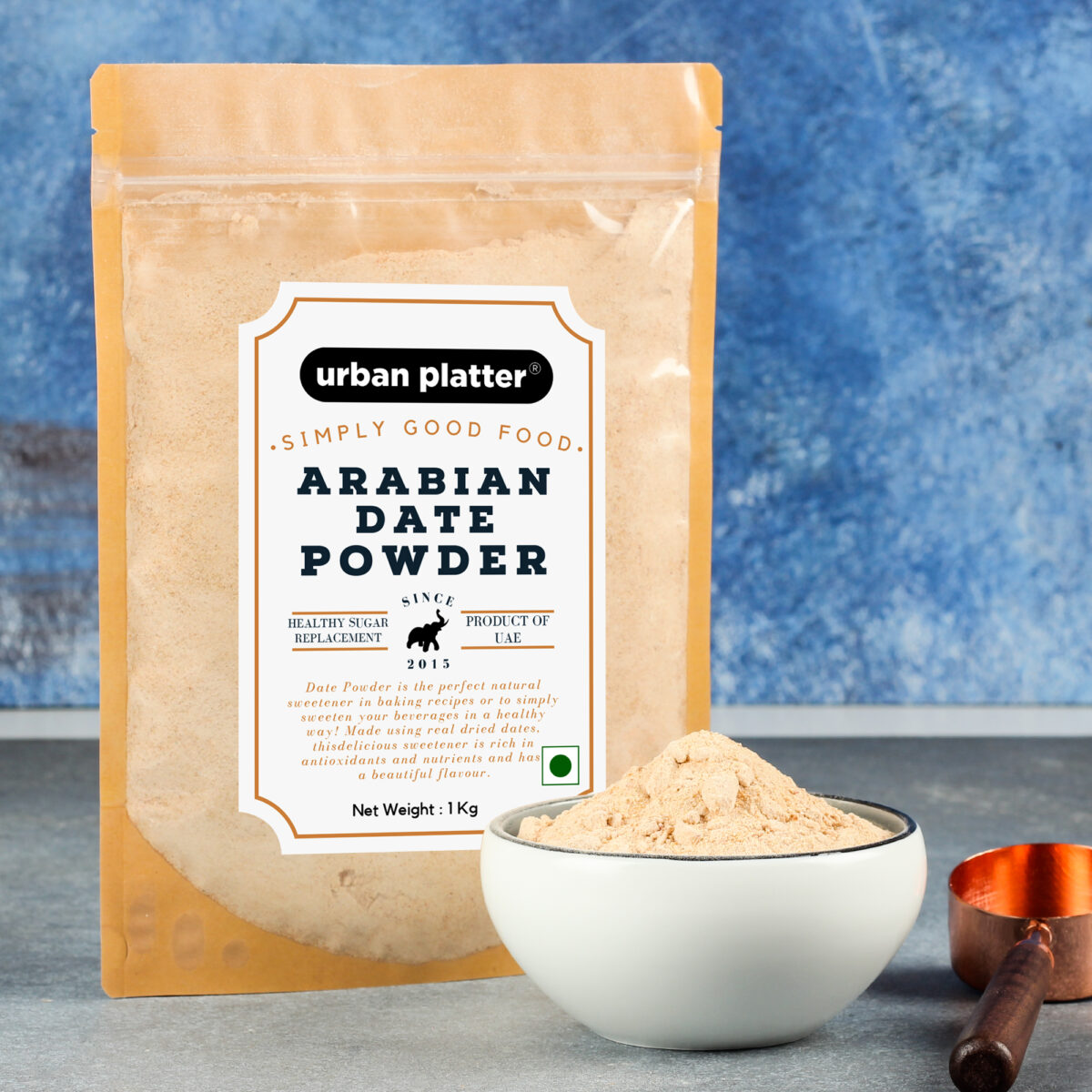 Urban Platter Dried Date Powder, 1kg (Super-Fine Kharek Powder | Perfect Sweetener | Free-flowing | Date Sugar)