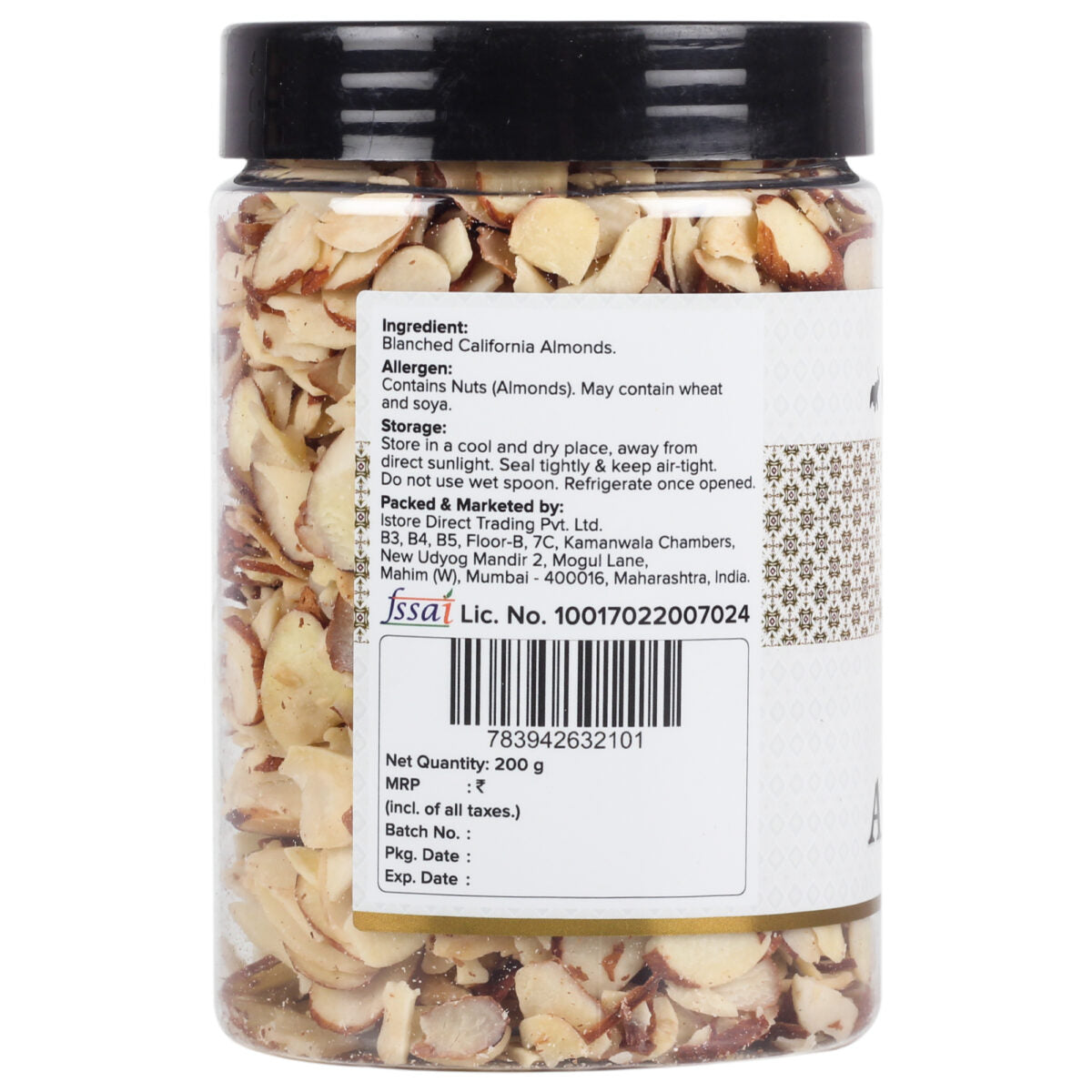 Urban Platter Sliced California Almonds, 200g (Badam Flakes, Perfect for Garnish, Baking and Salads)