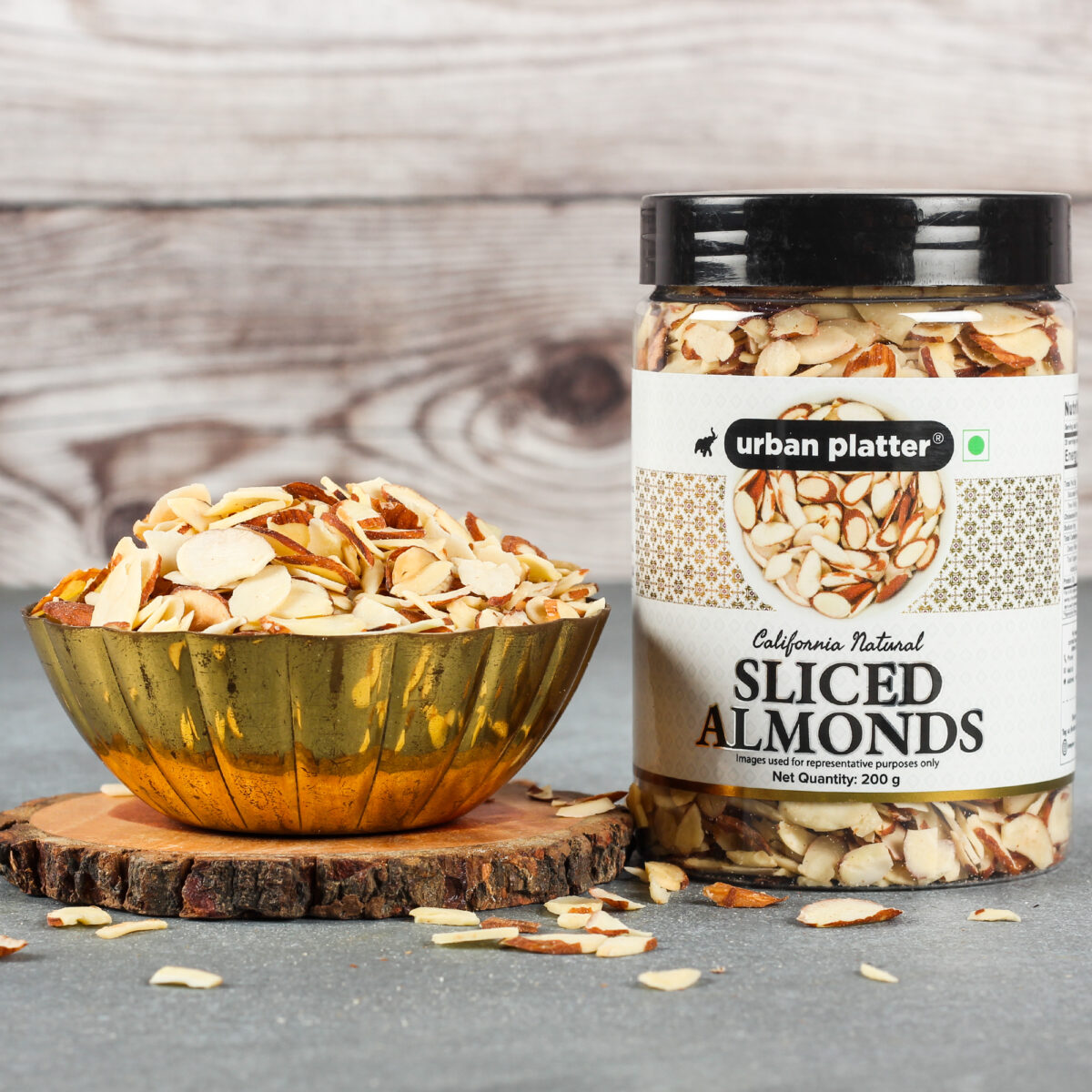 Urban Platter Sliced California Almonds, 200g (Badam Flakes, Perfect for Garnish, Baking and Salads)