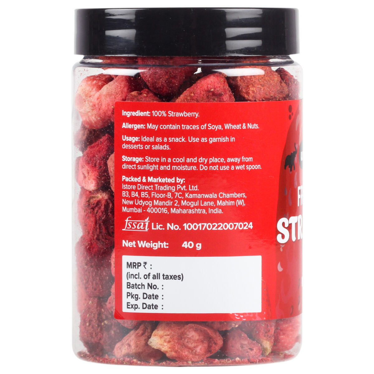 Urban Platter Freeze Dried Whole Strawberry, 40g