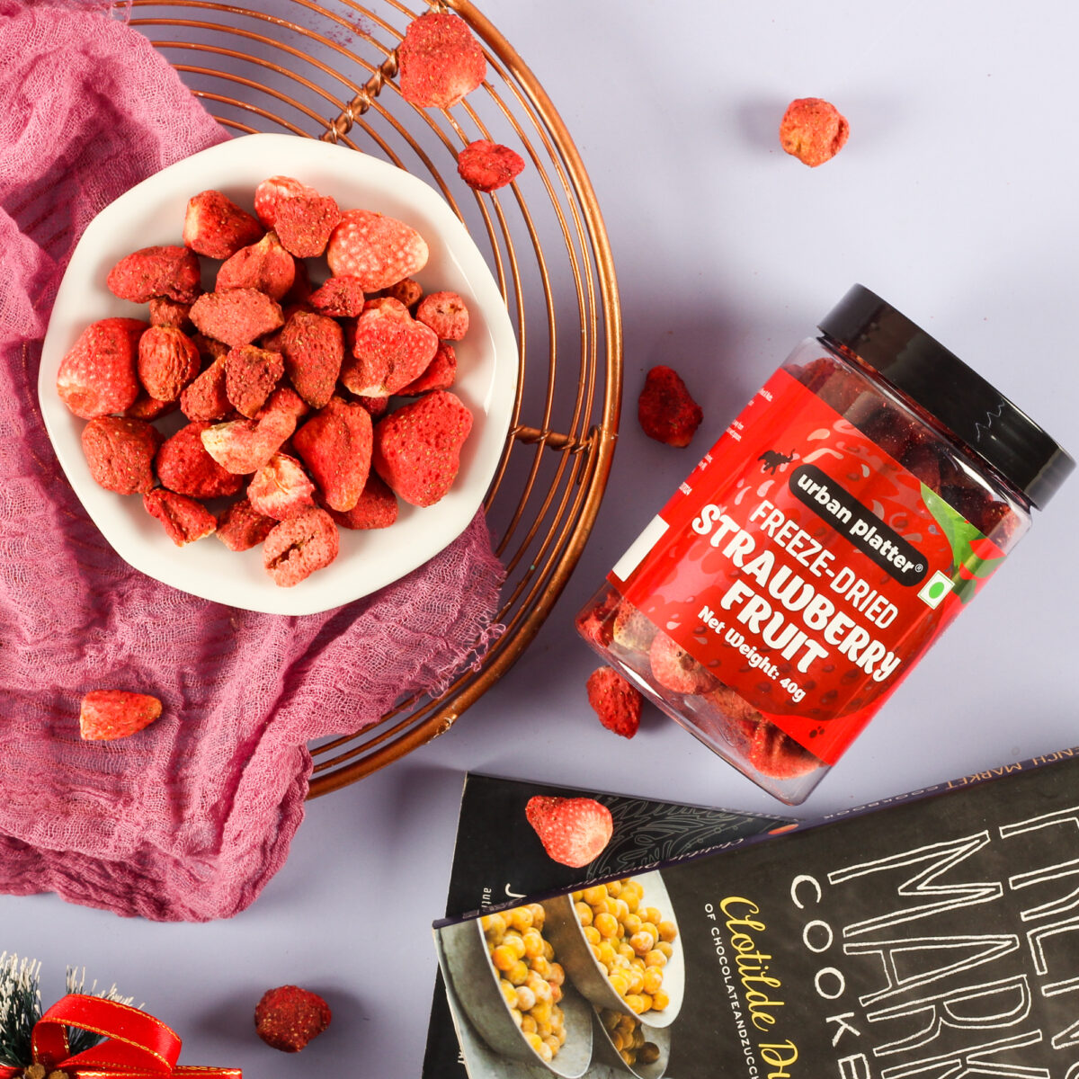 Urban Platter Freeze Dried Whole Strawberry, 40g