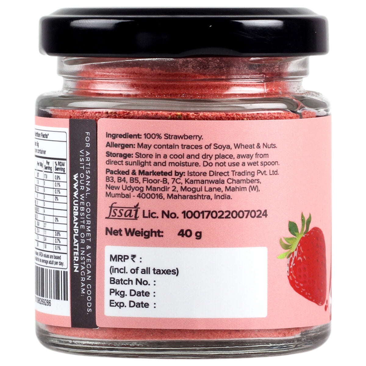 Urban Platter Freeze-Dried Strawberry Powder, 40g