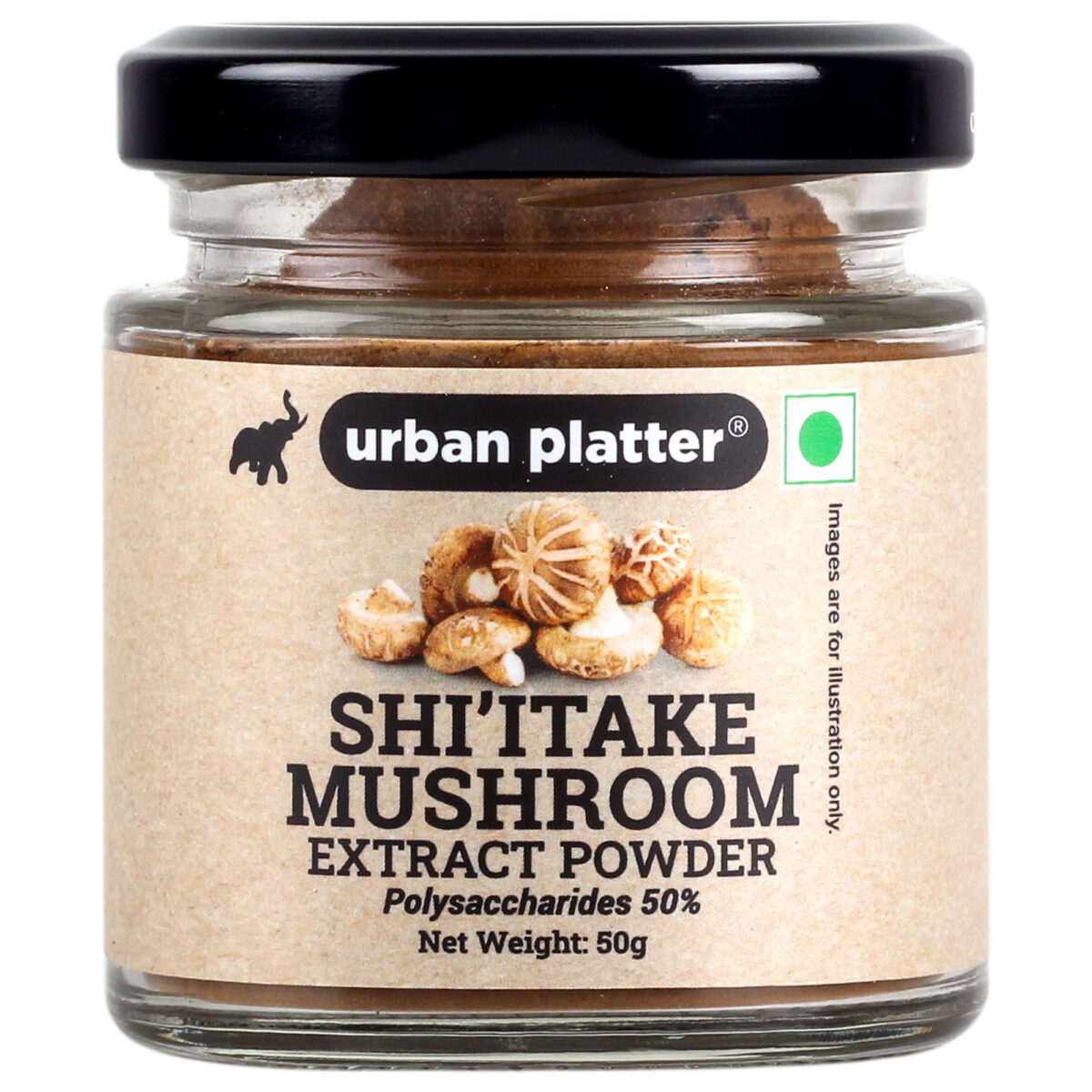 Urban Platter Shiitake Mushroom Extract Powder, 50g / 1.76oz [Lentinula Edodes, Rich in Vitamin D, Elixir of Life]