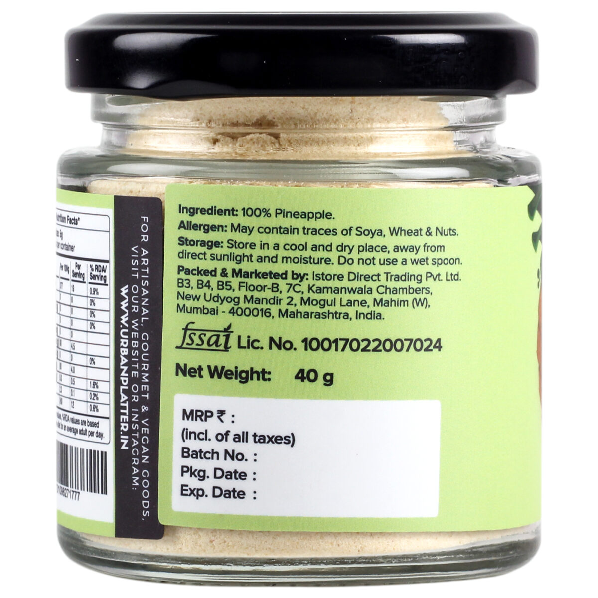 Urban Platter Freeze-Dried Pineapple Fruit Powder, 40g