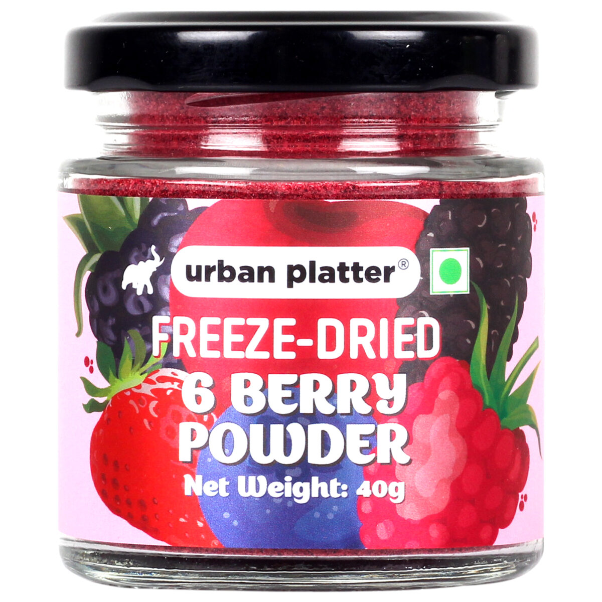 Urban Platter Freeze-Dried 6 Berry Powder, 40g / [Blueberry, Mulberry, Cherry, Raspberry, Strawberry and Blackberry]