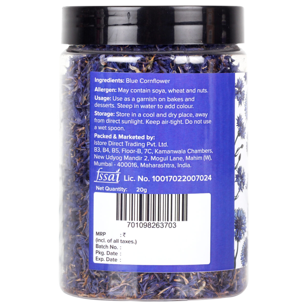 Urban Platter Blue Cornflower Petals, 20g