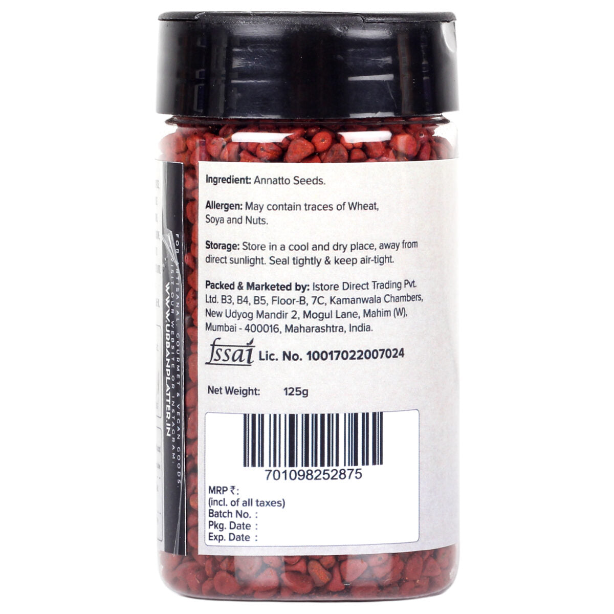 Urban Platter Annatto Seeds, 125g [Achiote, Achuete, Graines D' Annatte]