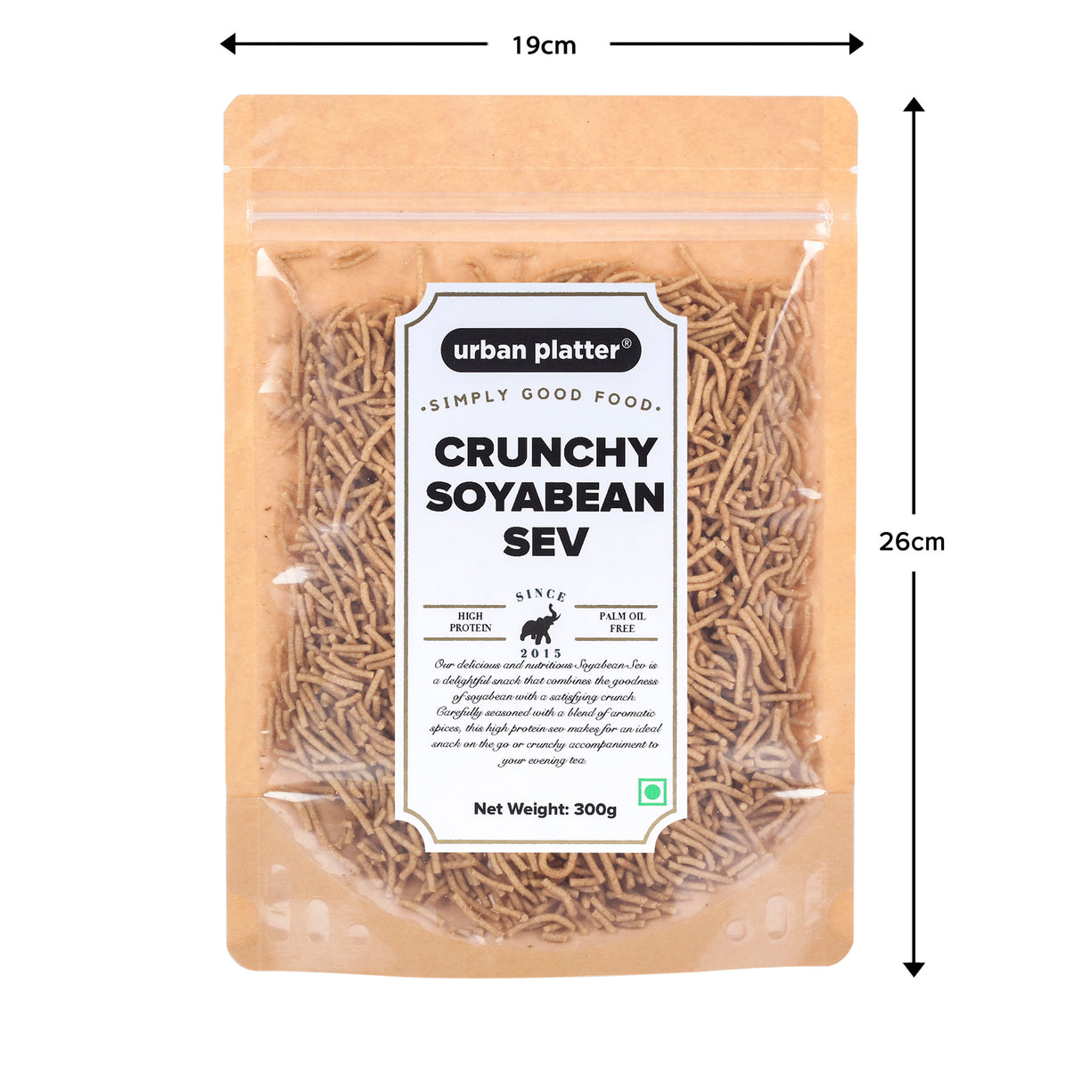 Urban Platter Crunchy Soyabean Sev, 300g [Soya Sev, High Protein, Delicious Snack]