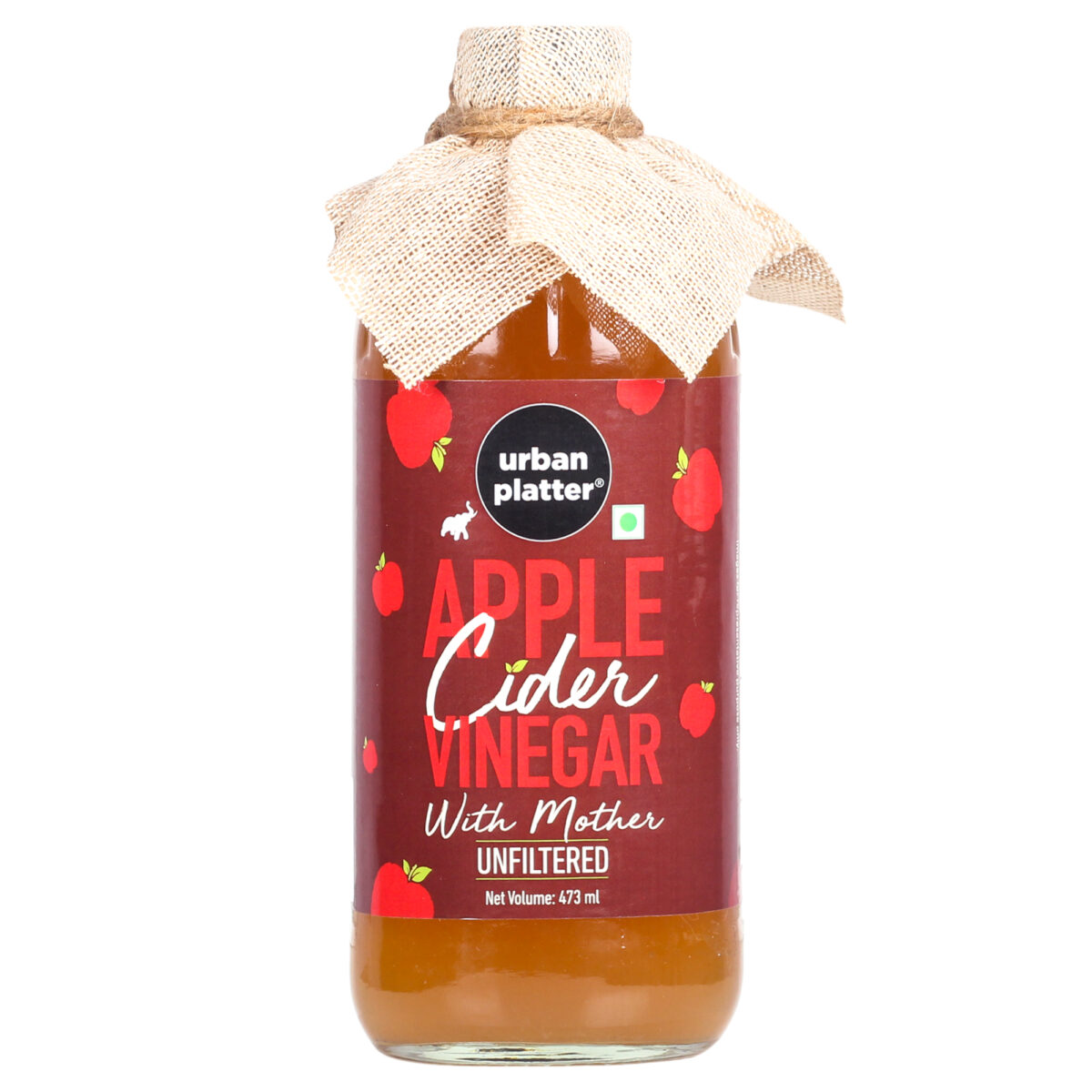 Urban Platter Apple Cider Vinegar with Mother, 473ml (Raw, Unfiltered and With the Mother)