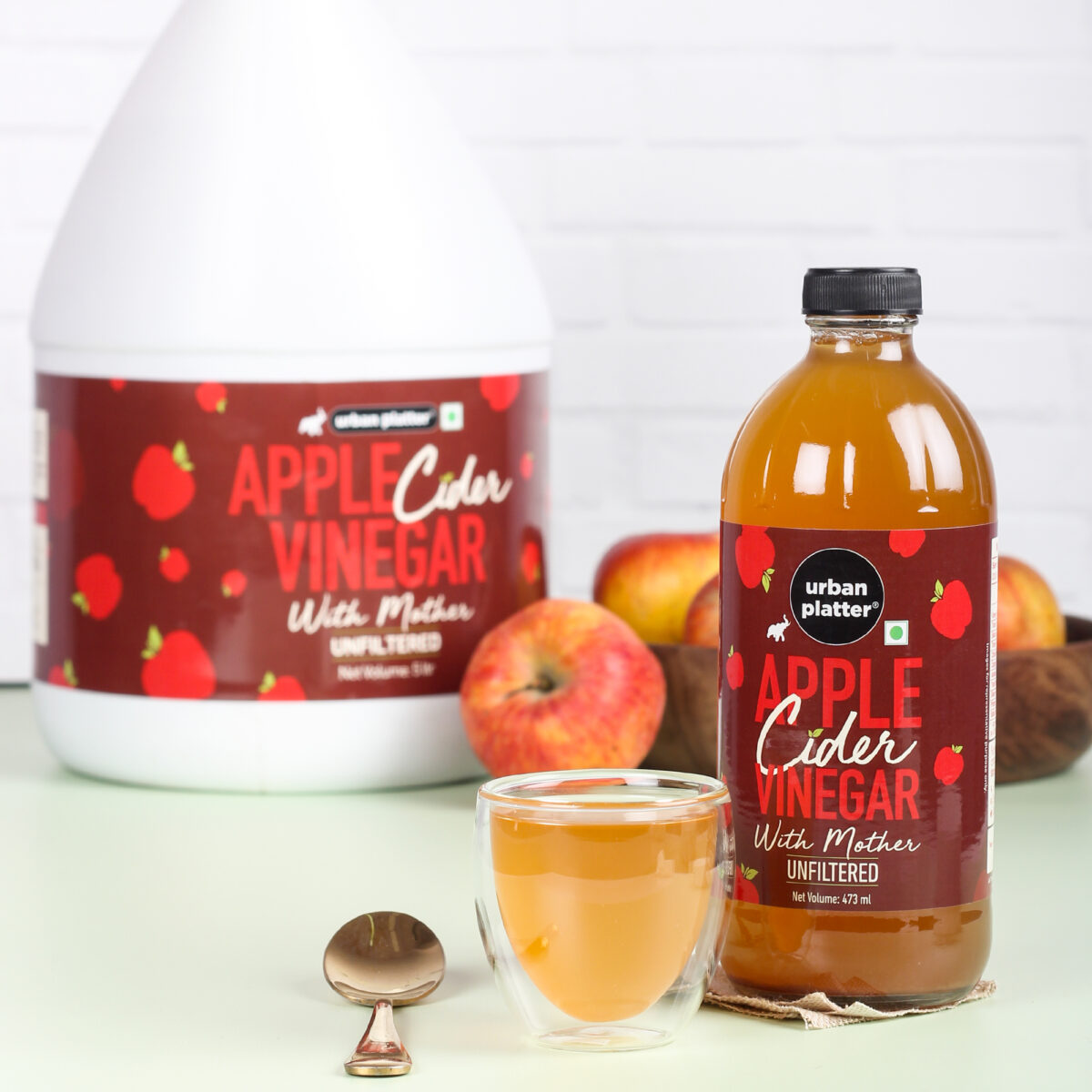 Urban Platter Apple Cider Vinegar with Mother, 473ml (Raw, Unfiltered and With the Mother)