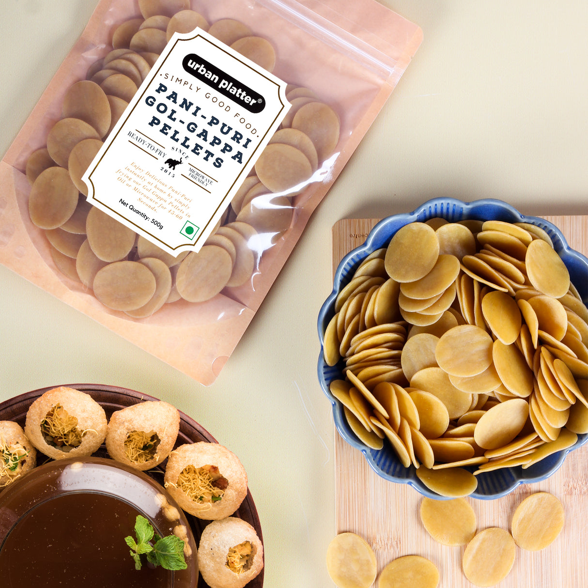 Urban Platter Ready-to-Fry Dry GOL Gappa (Pani Puris), 500g