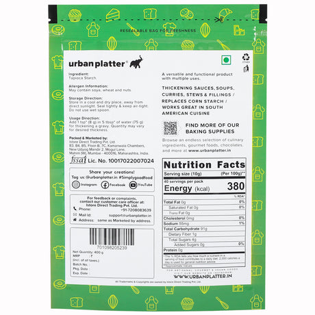 Urban Platter Tapioca Starch Powder, 400g