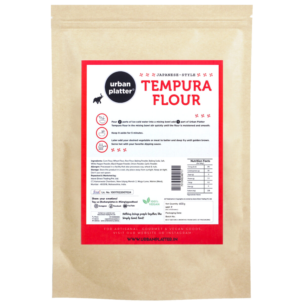 Urban Platter Japanese Style Tempura Batter Mix, 400g