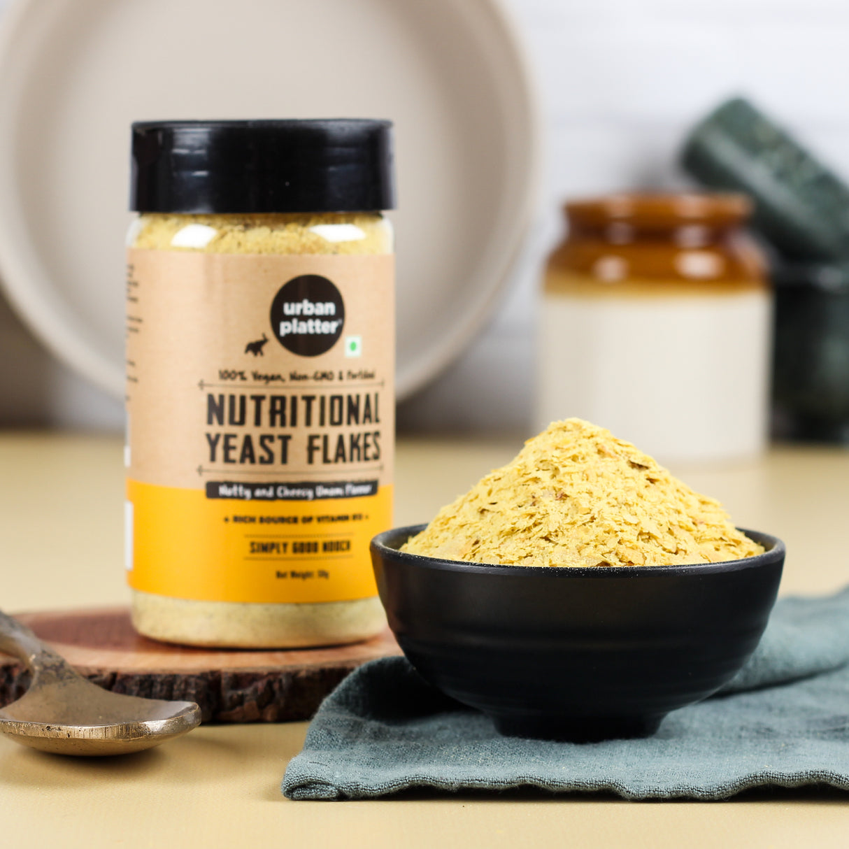 Urban Platter Nutritional Yeast Flakes, (Rich in Vitamin B12 | Gluten-Free | Perfectly Plant-Based Nutty and Cheesy Nooch | Savoury Seasoning)