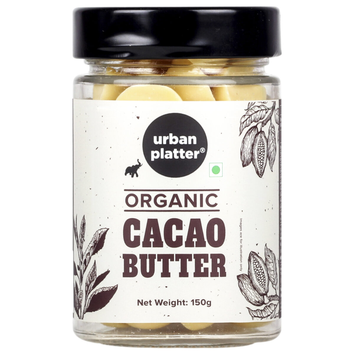 Urban Platter Cacao Butter, 150g (Great Stabilizer, Product of Kerala, Organic and Natural)