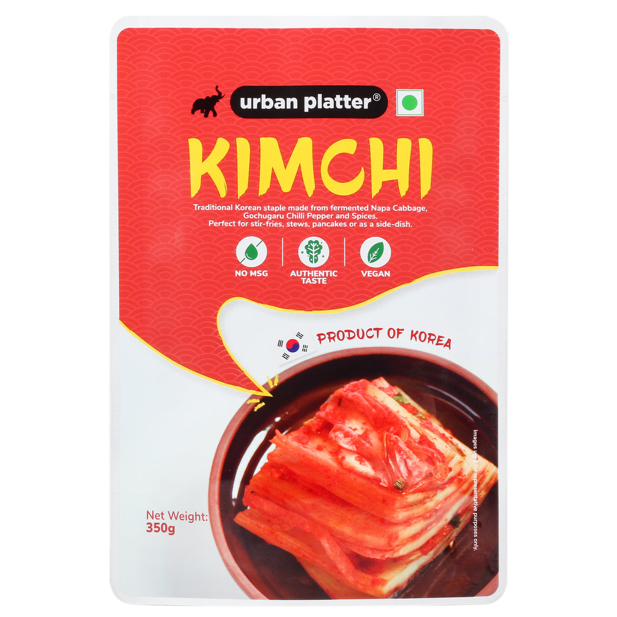 Urban Platter Korean Kimchi, 350g (Product of Korea, Staple Traditional Korean Recipe, Shelf-stable and Preservative-free)