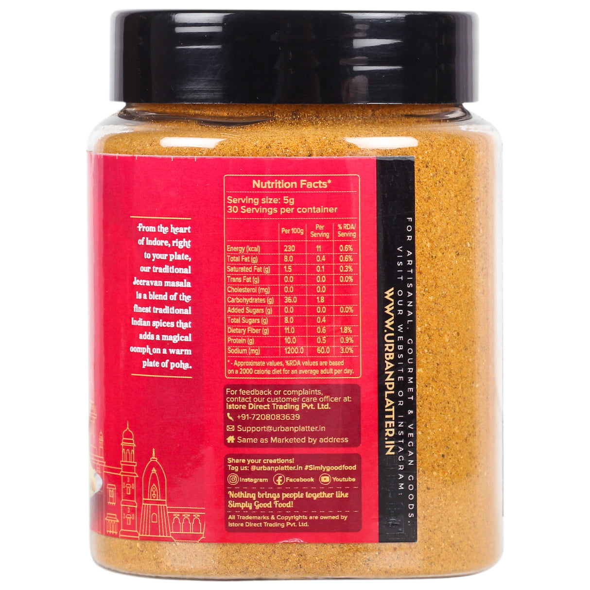 Urban Platter Indori Poha Masala, 150g (Jeeravan Masala, Chatpata Masala for Street Style Pohe, Sprinkle on Poha, raita, fruit chaats and even pakoras)