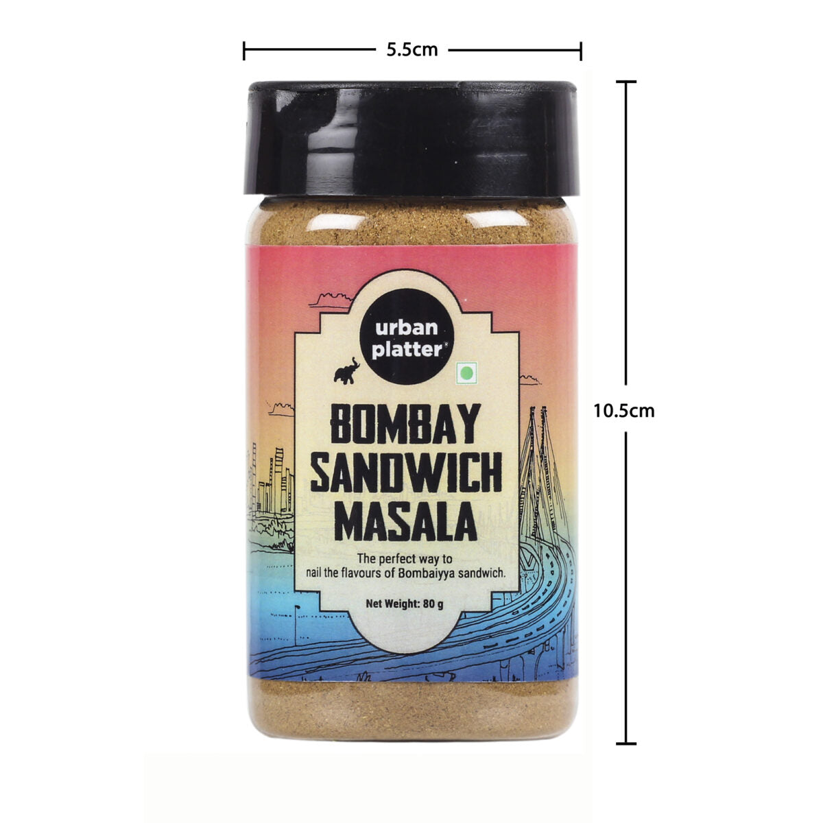 Urban Platter Bombay Sandwich Masala, 80g (Chatpata masala for Bombay Style Sandwich, Sprinkle of Bread Butter, Vegetables and Grilled Sandwich)