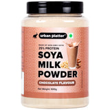 Urban Platter Soya Milk Powder-Chocolate Flavour, 500g [Plant-Based / Milk Alternative, Non-GMO & 25% Protein]