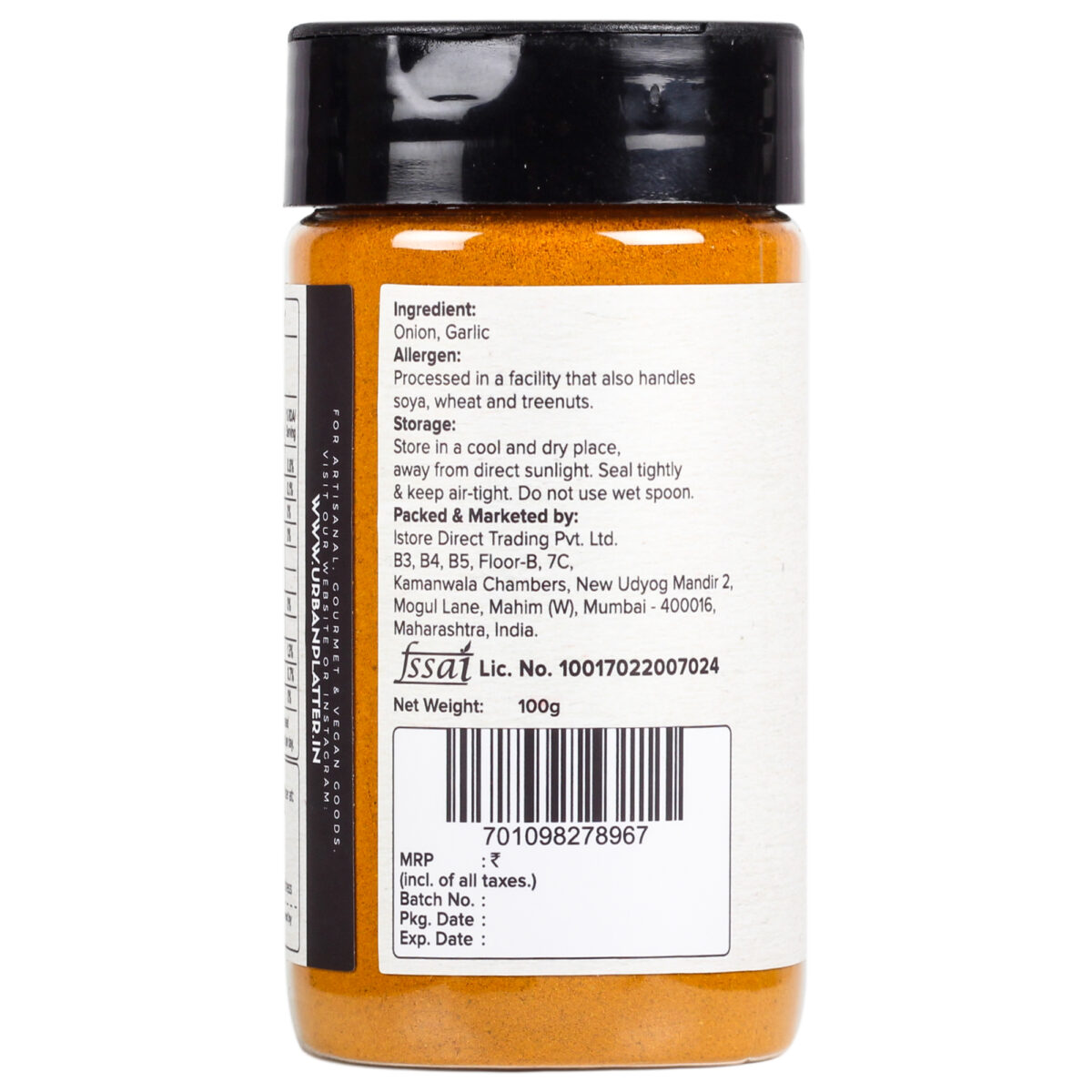 Urban Platter Turmeric (Haldi) Powder Shaker Jar, 100g / 3.5oz [Premium Quality]
