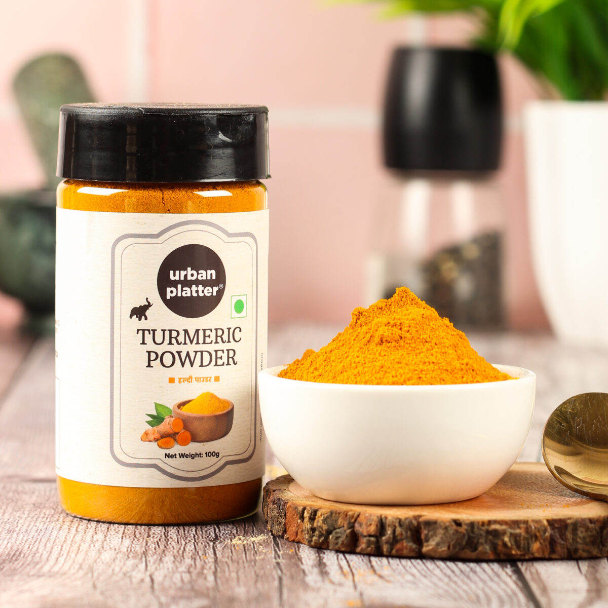 Urban Platter Turmeric (Haldi) Powder Shaker Jar, 100g / 3.5oz [Premium Quality]