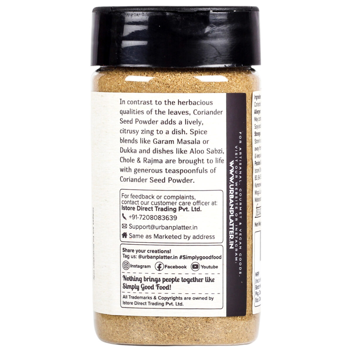 Urban Platter Coriander Seed (Dhania) Powder, 80g [Premium Quality Dhania Powder]