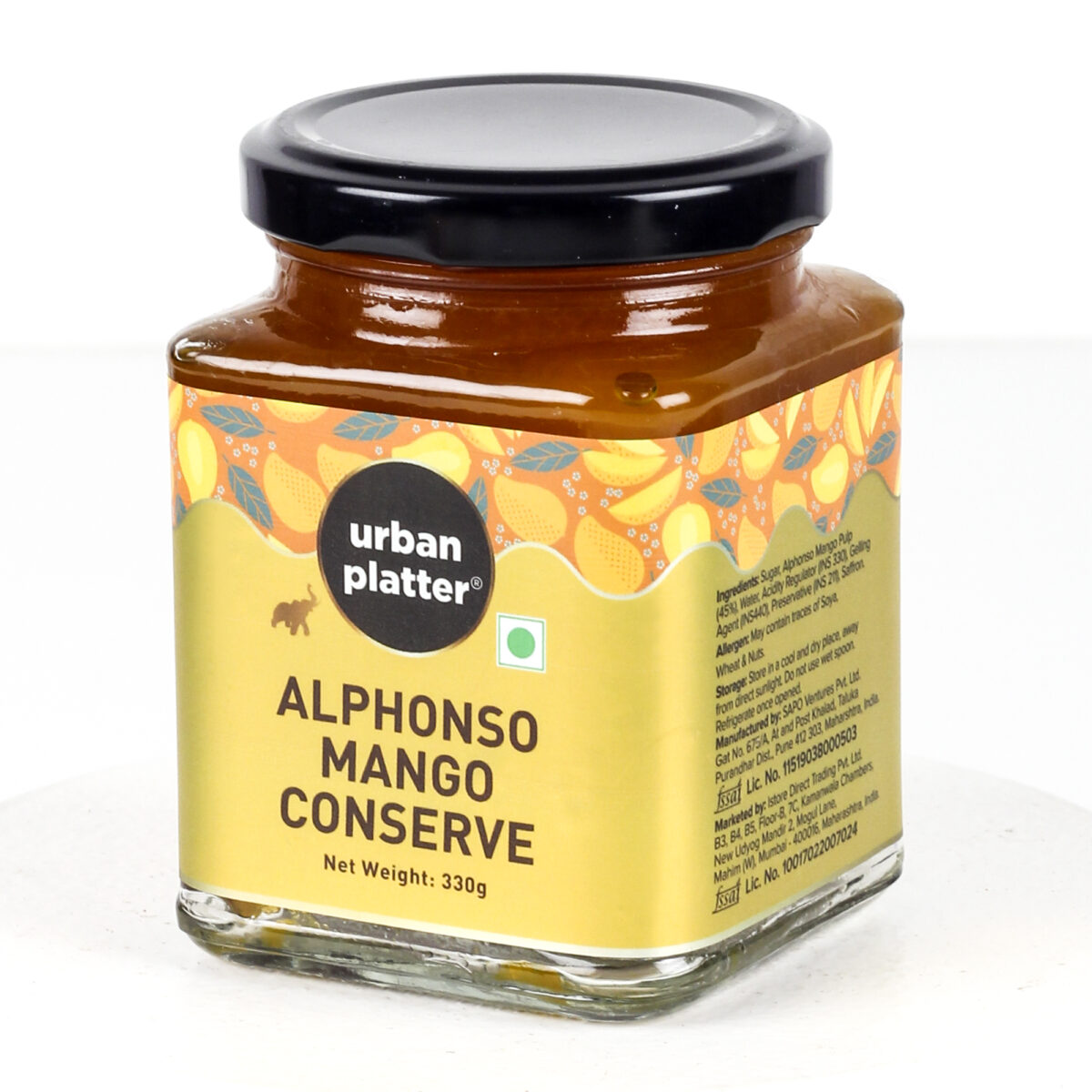 Urban Platter Alphonso Mango Conserve, 330g (Gourmet Spread, Jam, Preserve)