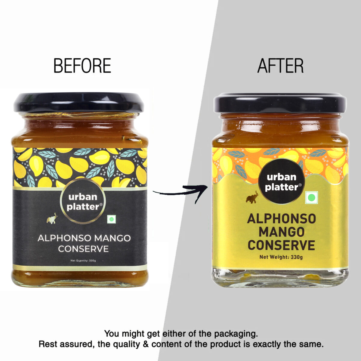 Urban Platter Alphonso Mango Conserve, 330g (Gourmet Spread, Jam, Preserve)