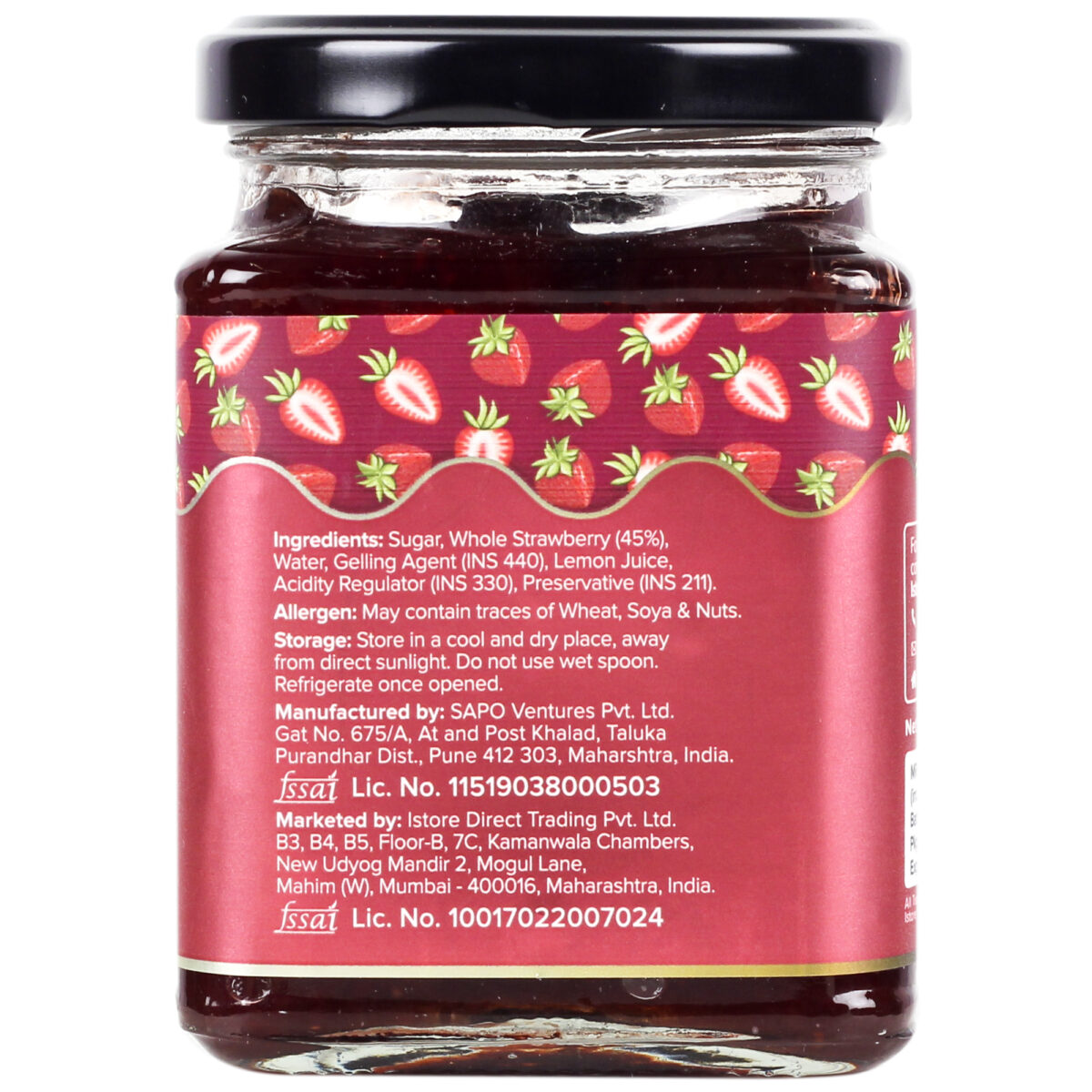 Urban Platter Strawberry Conserve, 330g (Gourmet Spread, Jam, Preserve)