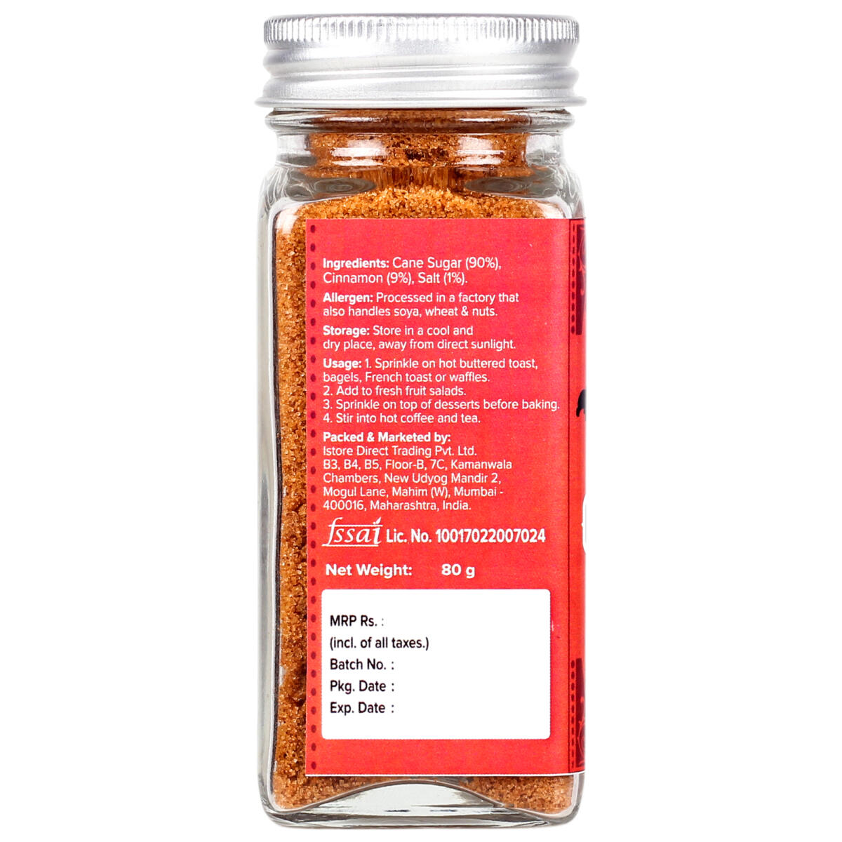 Urban Platter Classic Cinnamon Sugar, 80g (An aromatic, mildly sweet and spicy flavour)