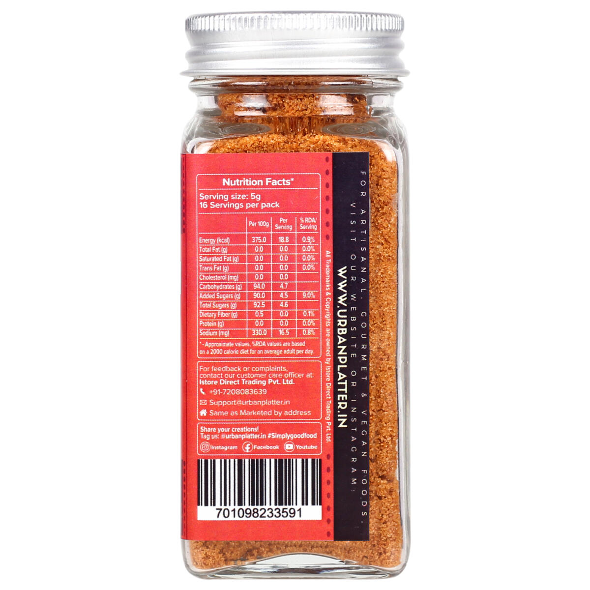 Urban Platter Classic Cinnamon Sugar, 80g (An aromatic, mildly sweet and spicy flavour)